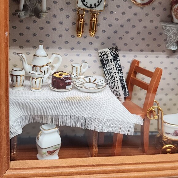 Reutter Original Germany Miniature Room Diorama With Tea Set & Baby Carriage - Picture 2 of 12